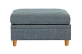Living Room Furniture Ottoman Steel Color Dorris Fabric 1pc Cushion ottomans Wooden Legs Deco B01147403