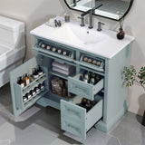 36" Bathroom Vanity Set with Ceramic Undermount Sink, 2 Tip-Out Drawers & Soft-Close Hinges, Modern W2896P318471