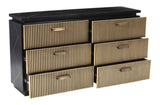 ZUN Modern Style 6-Drawer Dresser Made With Mango Wood and Finished with Brass Metal B009128312