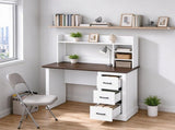 Home Office Computer Writing Desk with 3 Drawers and Storage Shelves T3971P612020