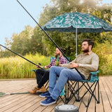Portable Outdoor 2-Seat Folding Chair with Removable Sun Umbrella Pineapple 98412060