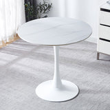 Marble Texture Round Table, Dining Table, Modern Dining Table,Kitchen Table, MDF Top and Steel Base W2641P300028