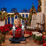 2PCS Set Christmas Gnome Decorations 4.3x3.5x23.5" Fabric Sitting Gnomes with Wings & Black-White 75135801