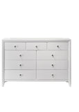 1pc Contemporary Modern 9-Drawer Dresser White Finish Round Knobs Bedroom Living Room Wooden B011P345927
