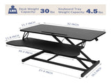 32 Inch Desk Converter, Height Adjustable Sit to Stand Riser, Dual Monitor and Laptop Workstation W2641P192319