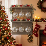 6PCS Set 3.9" Christmas Glass Ball Ornaments Hanging Decorations for Holiday Tree Party Baubles FBA 71096669