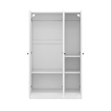 ZUN 3-Door Shutter Wardrobe with shelves, White 12419449