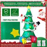 ZUN 8FT Inflatable Santa Claus Snowman On Christmas Tree w/LED Lights Outdoor Decor 07288823