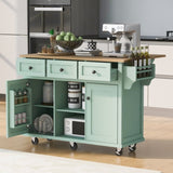 Kitchen Cart with Rubber wood Drop-Leaf Countertop ,Cabinet door internal storage racks,Kitchen WF298028AAE