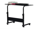 Rolling Desk Adjustable Height Side Table P2 Chipboard Steel Black 31.5x15.75in 02396702