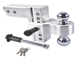 Aluminum Adjustable Trailer Hitch for 2.5-Inch Receiver, 6-Inch Drop/Rise Hitch, 18500LBS, with 2 31980505