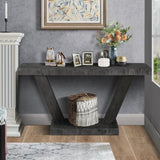 60 Inches Vintage Distressed Wood Entryway Bench with 2-Tier Solid Wood Veneer Storage Cabinet, W1445P287873
