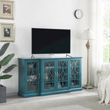 63" TV Stand, Sideboard Buffet ,Storage Cabinet, Teal Blue W96570012