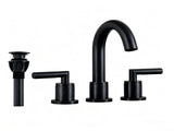 Bathroom Faucet 2 Handle Matte Black Bathroom Faucet Widespread 3 Hole 360&deg Swivel Spout Modern 27849756