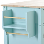 ZUN Kitchen Island Cart with 4 Door Cabinet and Two Drawers and 2 Locking Wheels - Solid Wood Top, 78818637