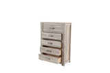 Bedroom Furniture Rustic Light Grey Simple 1pc Chest Of Drawers 5-Drawers Storage Cabinet Solidwood B011P236771