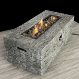 ZUN Fiber Reinforced Concrete Propane/Natural Gas Fire pit table B120P197826