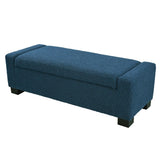 50" Ottoman Bench in Textured Fabric, Rectangular Design with Hinged Lid for Seating, Footrest, and N767P268309B