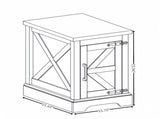 Farmhouse end table Nightstand Rectangular Farmhouse End Table with Barn Door and Adjustable Storage 94026504