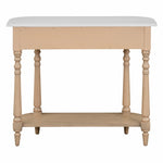 ZUN TREXM Narrow Console Table with Curved Corner, Retro Entryway Table with Top Drawer and Open Shelf, N715P230795A