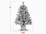 4ft Pre Lit Artificial Christmas Tree Set of 2 Xmas Pine Trees Dual Color LED Remote Green 72719239