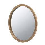 ZUN 20" x 20" Circle Wall Mirror with Wooden Frame, Wall Mirror for Living Room, Dining Room, Foyer, W2078124340