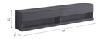 ZUN Grey Floating TV Stand with LED Light B062P215425