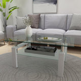 White Coffee Table, Clear Coffee Table, Modern Side Center Tables for Living Room, Living Room W24136821