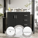 36'' Bathroom Vanity with Ceramic Sink Combo, Solid Wood Frame Bathroom Storage Cabinet, N710P243327B