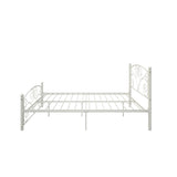 Full Size Unique Flower Sturdy System Metal Bed Frame with Headboard and Footboard W2297P347655