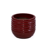 3 Pieces Ceramic Flowerpot, Modern Planter for Patio, Garden or Windowsills - Bean Paste Red W3273P321467