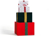 4FT 3-Tier Gift Box with Auto-Opening Lids, 200 Warm White Wire Lights, Velvet Christmas Decor, US 35069040