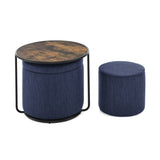 Ottoman, multi-functional combination set table Ottoman, combination of Ottoman and table, with drum W487P243608