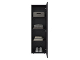 Home Linen Freestanding Tall Cabinet with Single Door and 4 Horizontal Storage Shelves, Cabinet for B070P487566