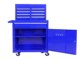Detachable 5 Drawer Tool Chest with Bottom Cabinet and One Adjustable Shelf--Blue 35102521