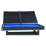 6-ft Pool Table with Table Tennis Top - Black with Blue Felt W465137248