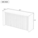 U_STYLE Acacia Wood Veneer Simple Entryway Table with Wavy Design,Suitable for Study,Entryway, N711P225790B