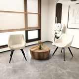 29.53" Medieval MDF coffee table and 2 PU dining chair set, drum integrated dining table and black 39047326