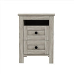 ZUN 2-Drawer Farmhouse Wooden Nightstand Well-proportioned Design and Sleek Lines, Wood Side Table WF317945AAG