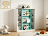 Bookshelf 6-Cube Storage Cabinet Bookcase with Sliding Storage Door Wooden Toy Organizer with Book 05629757