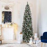 9ft Automatic Tree Structure Pointed Pencil Shape PVC Material Green Sticky White 460 Lights Warm 09512902