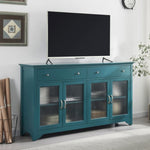 ZUN 66" TV Console, Storage Buffet Cabinet, Sideboard with Glass Door and Adjustable Shelves, Console W965104018