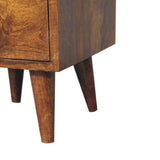 ZUN Artisan Furniture Solid Wood Mini Classic Multi Chestnut nightstand B182P280792