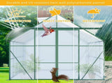 8X6FT-Green Double Door Polycarbonate Greenhouse Raised Base and Anchor Aluminum Heavy Duty Walk-in 16614730