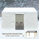 12'x14' Gazebo Cover for Hardtop Gazebos, Outdoor Universal Winter Gazebo Cover with Sidewalls and W1859P227828