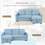 ZUN 80.3". Pull Out Sofa Bed Modern Padded Upholstered Sofa Bed , Linen Fabric 3 Seater Couch with 69621419