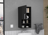 Medicine Single Door Cabinet 31"H, Two External Shelves, Two Interior Shelves, Black B097132933