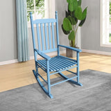 wooden porch rocker chair blue W49528620