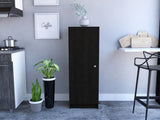 Belleria Single Door Pantry Storage Cabinet with Four Interior Shelves -Black B20091832