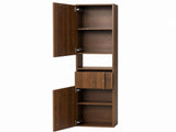 Tall Narrow Storage Cabinet, Wooden Freestanding Bookshelf with Doors & drawer, Slim Display W331P515578